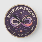 Neurodivergent. Niet minder. Gewoon anders Stateme Ronde Klok (Voorkant)