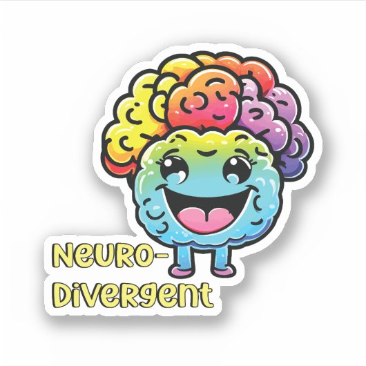 neurodivergent | Omarmen van neurodiversiteitsbewu Sticker (Voorkant)