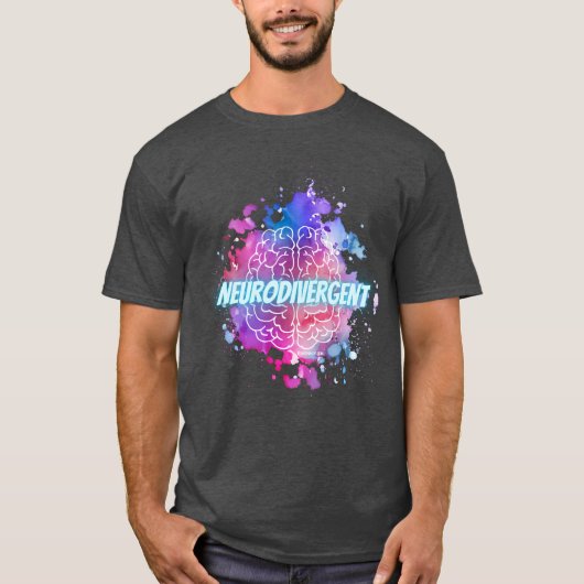 NeuroDivergent Paint Splatter Brain Shirt (Voorkant)