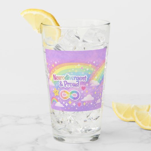 Neurodivergent Pride Pastel Rainbow Tumbler (Voorkant ijs)