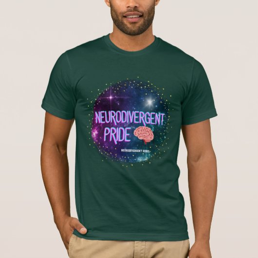 NeuroDivergent Pride Space Brain Shirt (Voorkant)