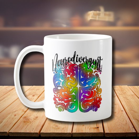 Neurodivergent Rainbow Brain voor Autisme Acceptat Koffiemok