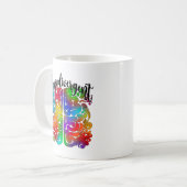 Neurodivergent Rainbow Brain voor Autisme Acceptat Koffiemok (Voorkant links)