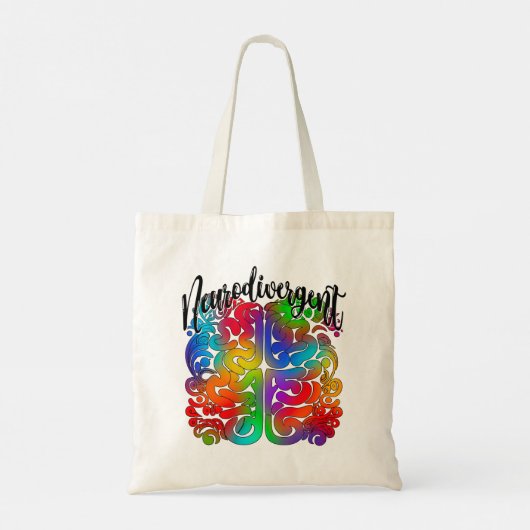 Neurodivergent Rainbow Brain voor Autisme Acceptat Tote Bag (Achterkant)