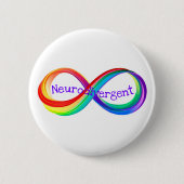 Neurodivergent Rainbow Infinity Symbol Button (Voorkant)