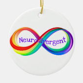 Neurodivergent Rainbow Infinity Symbol Button Keramisch Ornament (Voorkant)