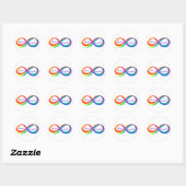 Neurodivergent Rainbow Infinity Symbol Button Ronde Sticker (Vel)