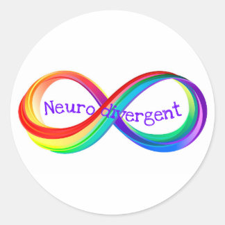 Neurodivergent Rainbow Infinity Symbol Button Ronde Sticker