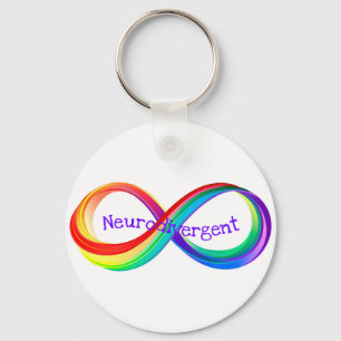 Neurodivergent Rainbow Infinity Symbol Button Sleutelhanger