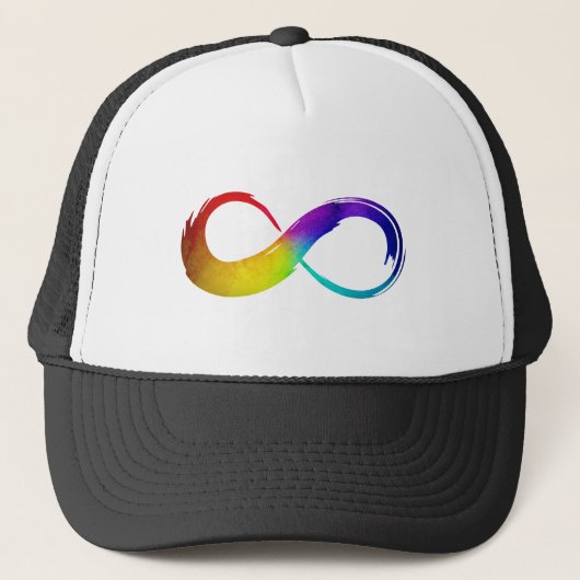 Neurodivergent Rainbow Inifinty Symbol Pride Trucker Pet (Voorkant)