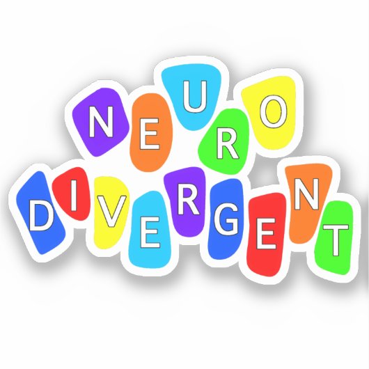 neurodivergent | Rainbow Neurodiversity Awareness Sticker (Voorkant)