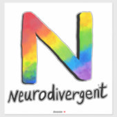 Neurodivergent (Rainbow Stropdas-Dye N) Sticker (Vel)