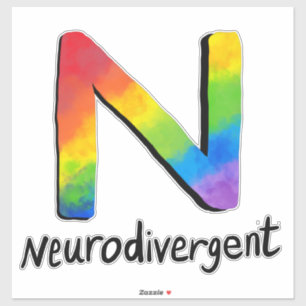 Neurodivergent (Rainbow Stropdas-Dye N) Sticker