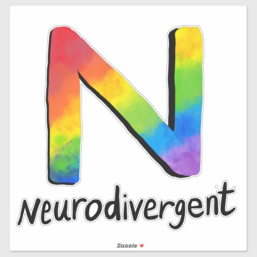 Neurodivergent (Rainbow Stropdas-Dye N) Sticker (Vel)