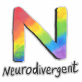 Neurodivergent (Rainbow Stropdas-Dye N) Sticker (Voorkant)