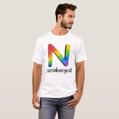 Neurodivergent (Rainbow Stropdas-Dye N) T-shirt (Voorkant volledig)