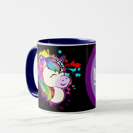 Neurodivergent Rebel Unicorn Coffee Mok (Voorkant links)