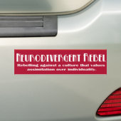 Neurodivergent RebelBumpersticker Bumpersticker (Op auto)