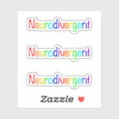 "Neurodivergent" regenboog vieren neurodiversiteit Sticker (Vel)