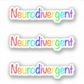 "Neurodivergent" regenboog vieren neurodiversiteit Sticker (Voorkant)