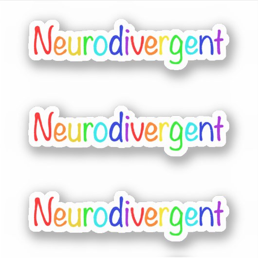 "Neurodivergent" regenboog vieren neurodiversiteit Sticker (Voorkant)