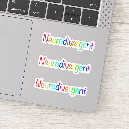 "Neurodivergent" regenboog vieren neurodiversiteit Sticker (Detail)