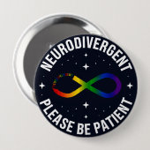 neurodivergent-symbool ronde button 4,0 cm (Voorkant /achterkant)