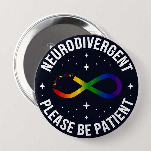 neurodivergent-symbool ronde button 4,0 cm (Voorkant /achterkant)