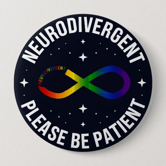 neurodivergent-symbool ronde button 4,0 cm (Voorkant)
