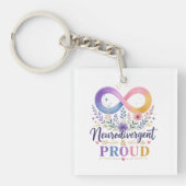 Neurodivergent & Trots Regenboog Oneindigheid Sleutelhanger (voorkant)