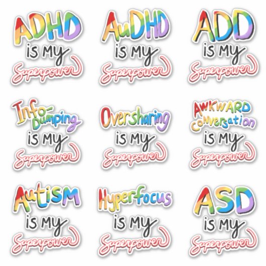 Neurodivergente aandoeningen en talenten sticker (Voorkant)