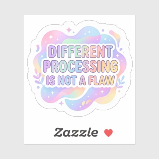 Neurodivergente Bevestiging Pastel Typografie Deca Sticker (Vel)