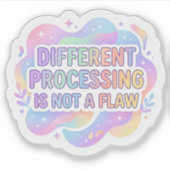 Neurodivergente Bevestiging Pastel Typografie Deca Sticker (Voorkant)