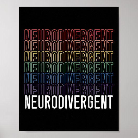 Neurodivergente neurodiversiteit Rainbow ADHD ASS Poster (Voorkant)