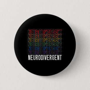 Neurodivergente neurodiversiteit Rainbow ADHD ASS Ronde Button 5,7 Cm
