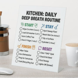 Neurodivergente Routine - Keuken Checklist  Reclamebord Met Voetstuk