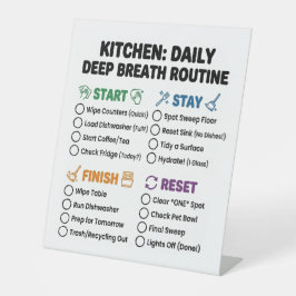 Neurodivergente Routine - Keuken Checklist  Reclamebord Met Voetstuk