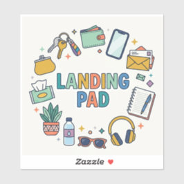Neurodivergente thuisorganisatie landingspadlabel sticker
