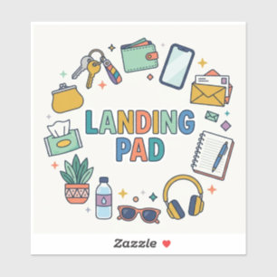 Neurodivergente thuisorganisatie landingspadlabel sticker