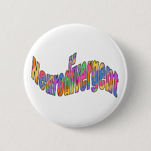 Neurodivergente typografie Neurodiversity Awarenes Ronde Button 5,7 Cm