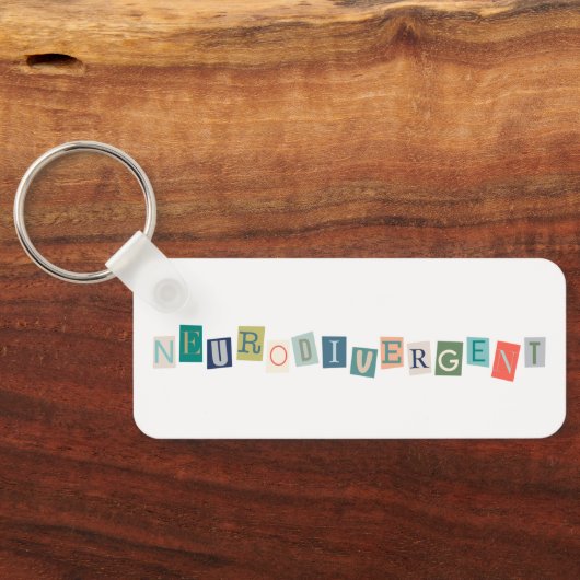 Neurodivergente typografie Neurodiversity Awarenes Sleutelhanger (Achterkant)