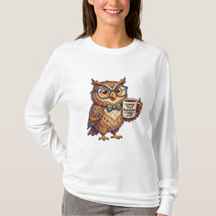 Neurodivergente Uil Grappige Meme Koffie Eerst  T-shirt