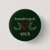 Neurodivergerende heks ronde button 3,2 cm (Voorkant)