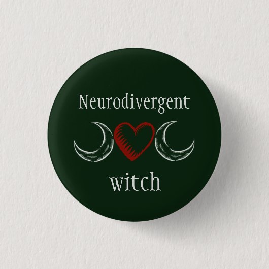 Neurodivergerende heks ronde button 3,2 cm (Voorkant)