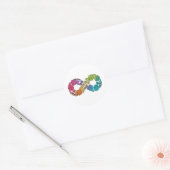 Neurodivergerende infiniteit florale sticker (Envelop)