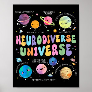 Neurodivers heelal Autisme Bewustzijn Begrijpen Poster