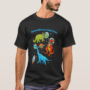 Neurodivers heelal Dinosauriërs In de ruimte Autis T-shirt