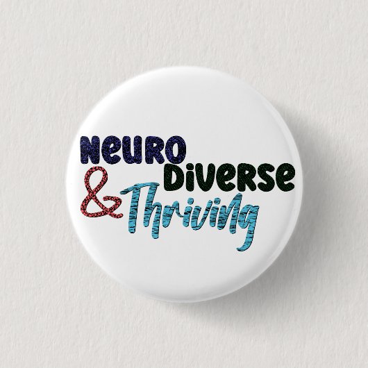 Neurodiverse en bloeiende | Neurodiversiteit Ronde Button 3,2 Cm (Voorkant)