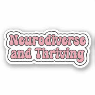 Neurodiverse en bloeiende roze neurodiversiteit sticker