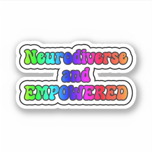 Neurodiverse en EMPOWERED Rainbow Neurodiversity Sticker (Voorkant)